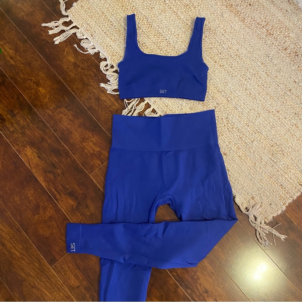 SET Active Royal Blue High-Waist Leggings & Crop Sports Bra